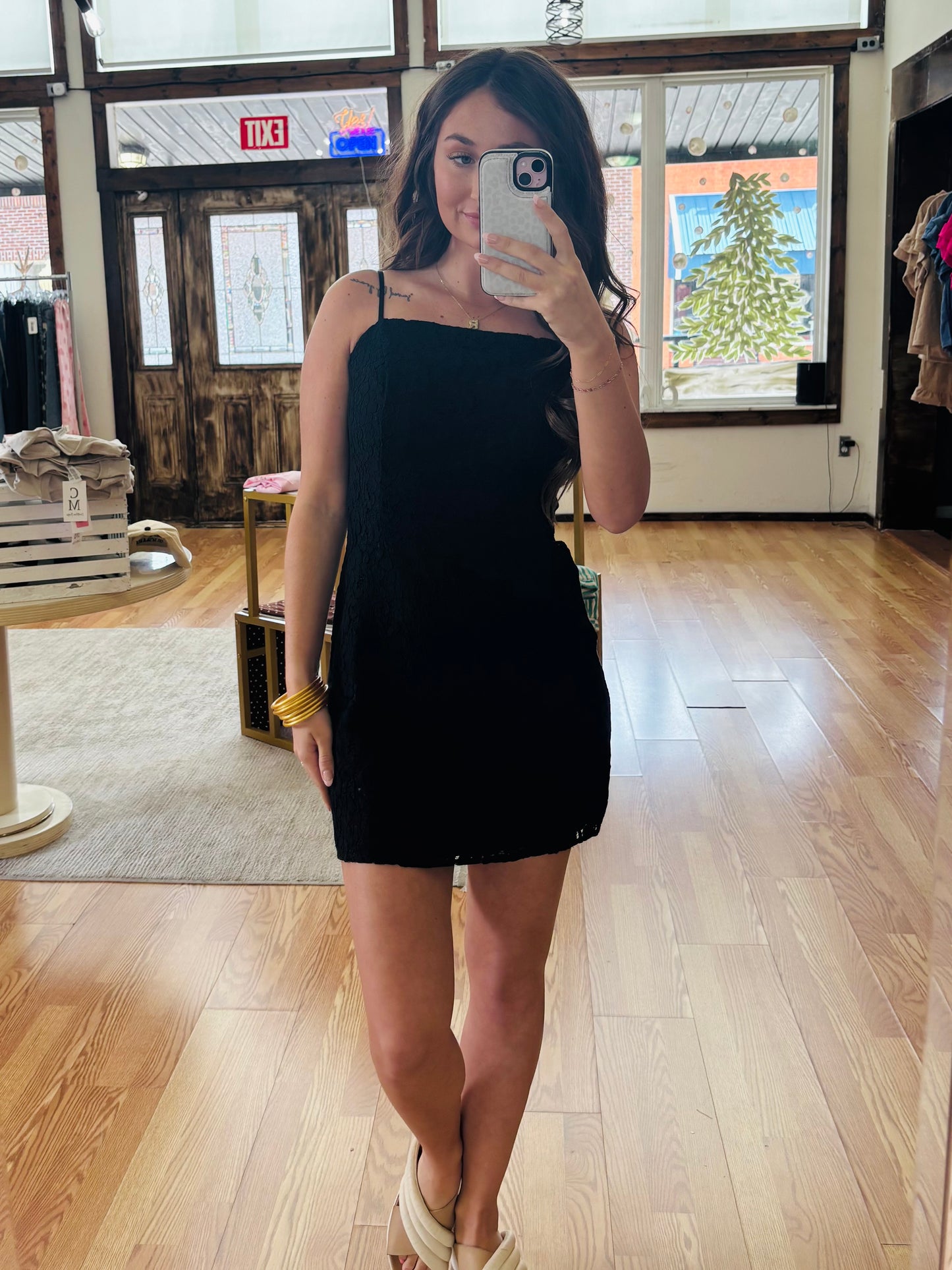 Lace Square Neck Dress