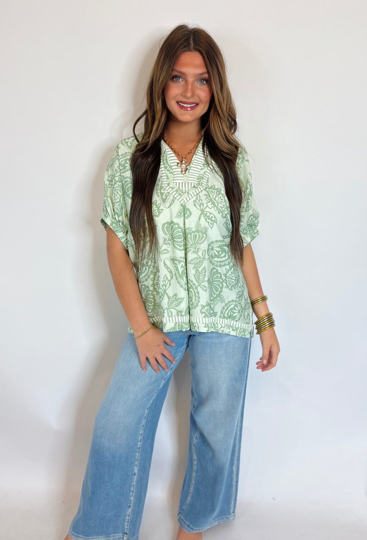 Sage Flowy Blouse