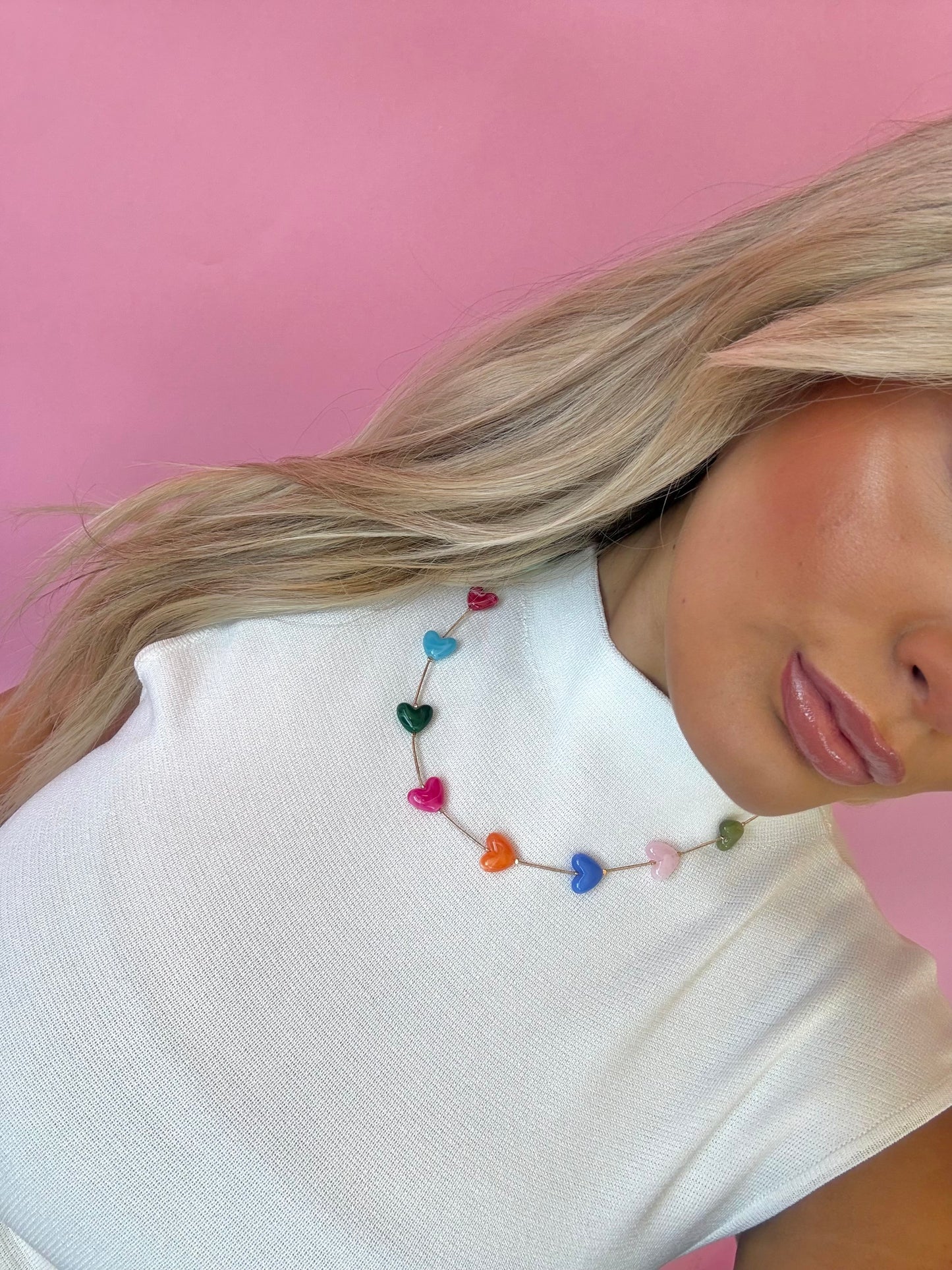 Multicolor Heart Necklace