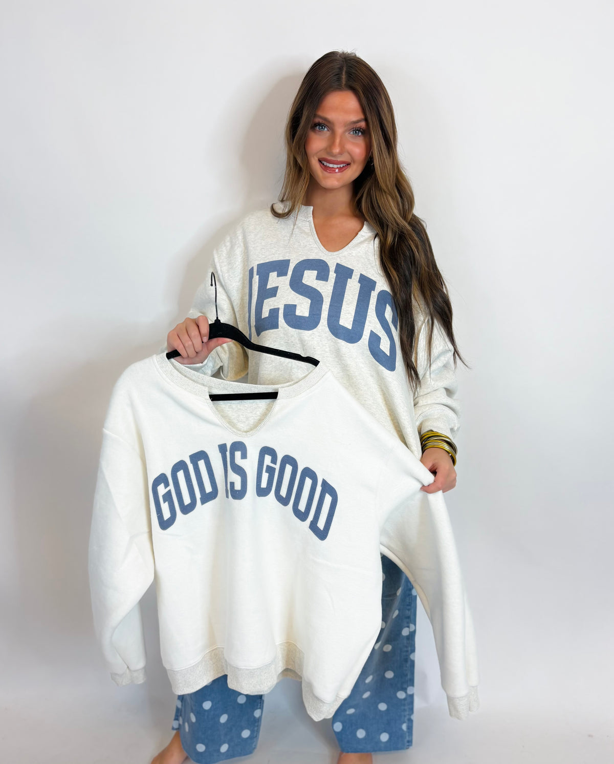 Reversible Jesus Open Neck Sweatshirt
