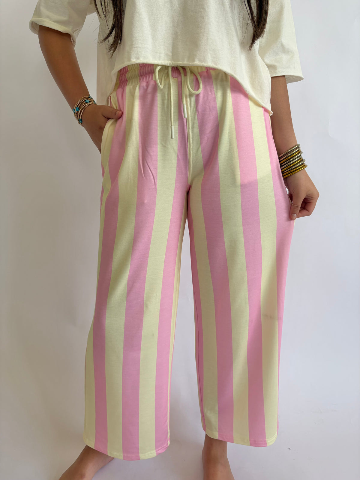 Pink/Lemon Stripe Pant