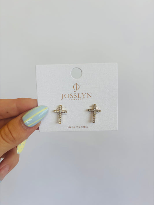 18k Cross Earrings