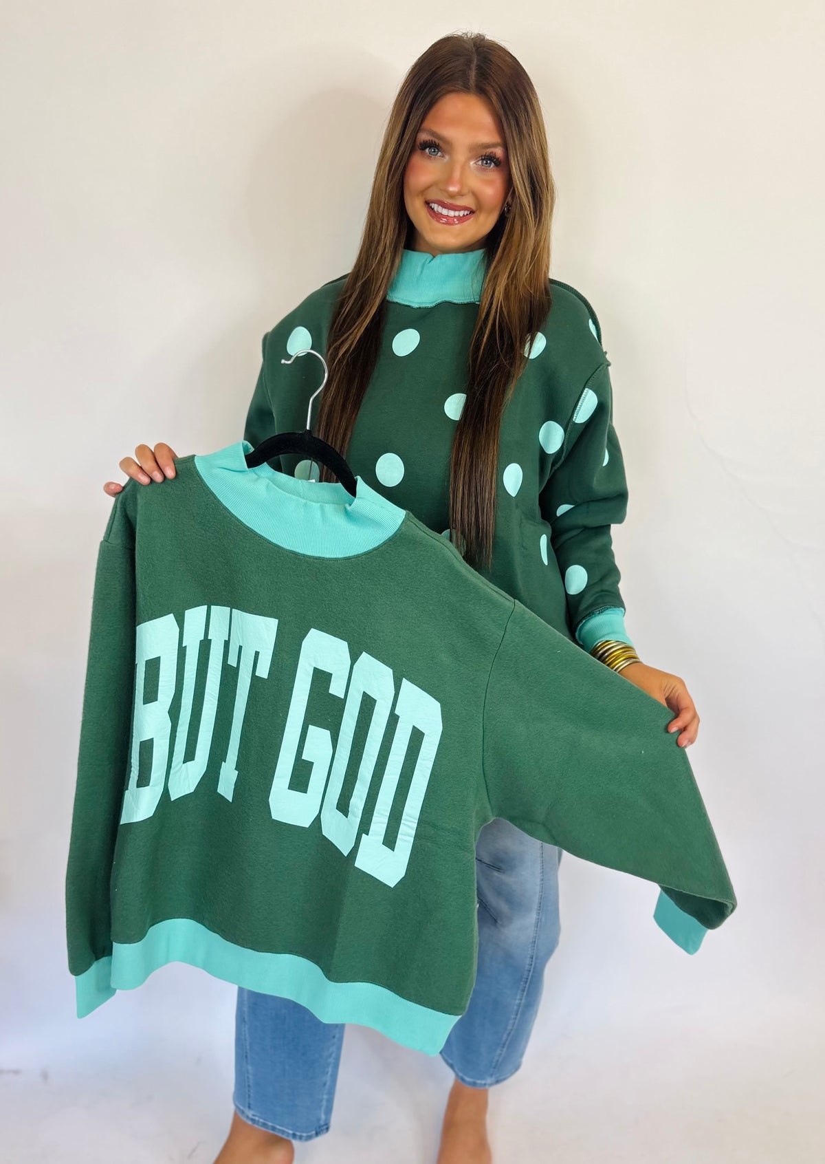 But God Reversible Mock Neck