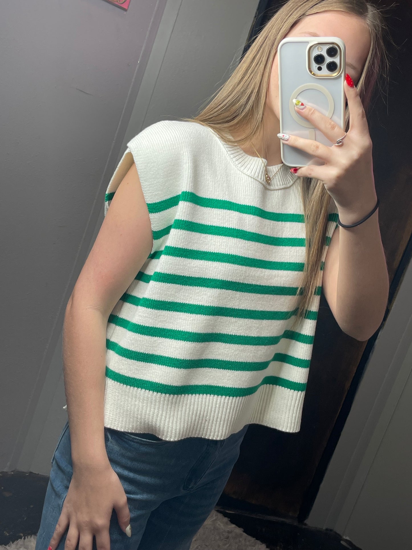 Oversized Stripe Sweater Vest