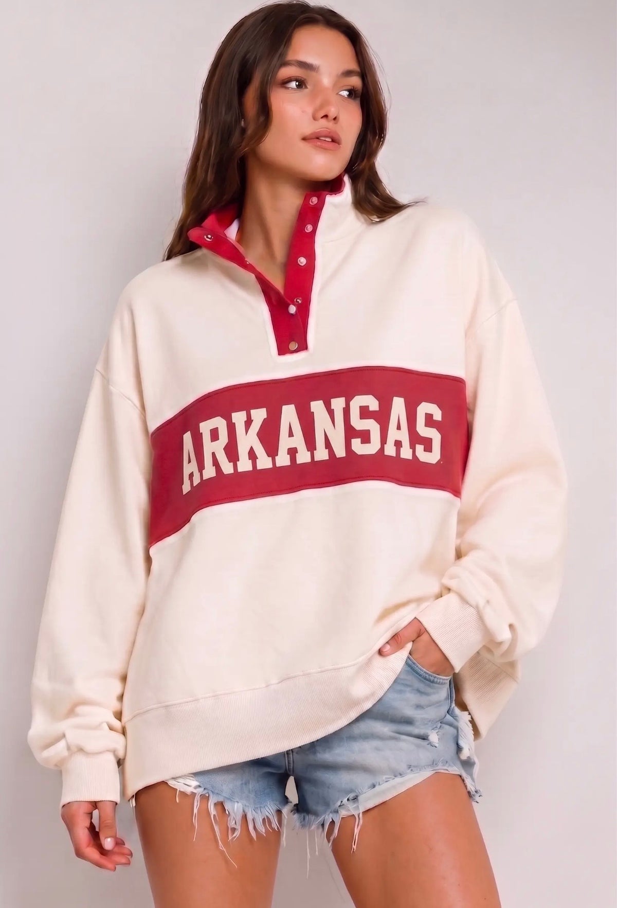 Cream Arkansas Mock Neck