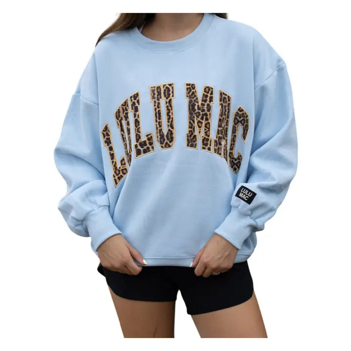 Blue/Leopard Lulu Mac Sweatshirt
