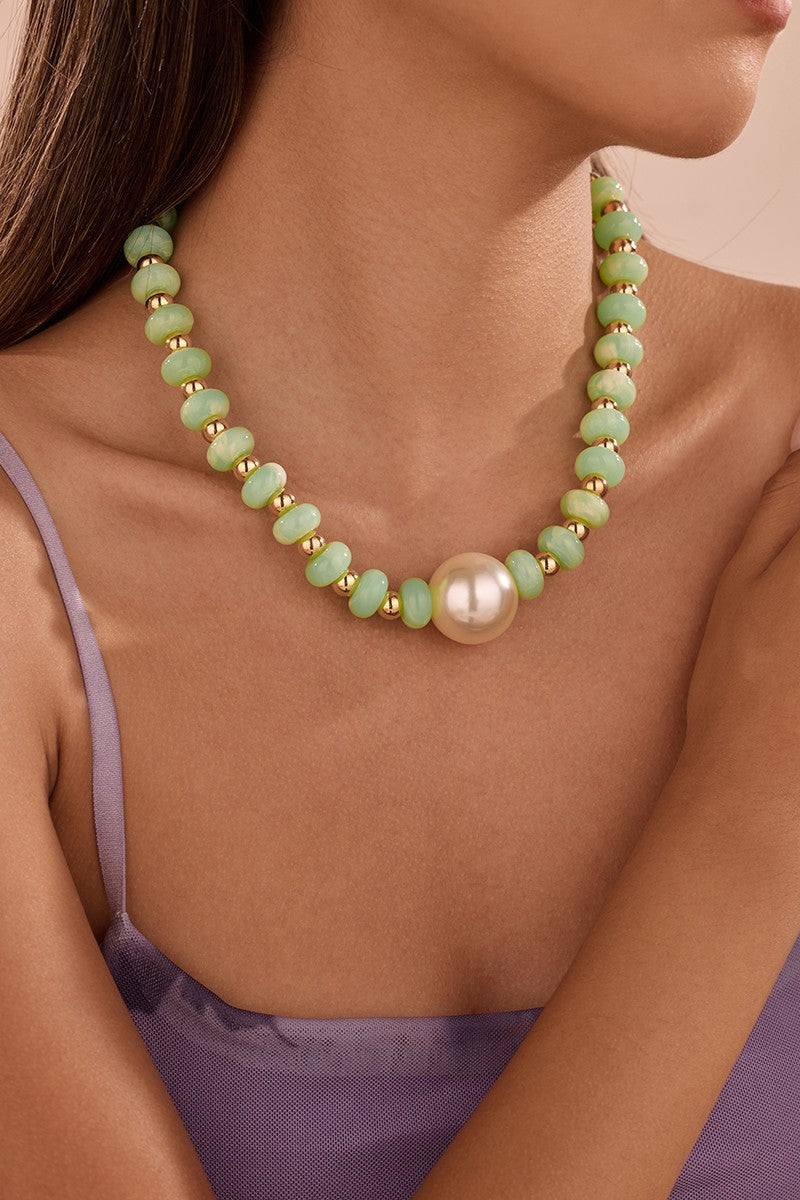 Mint Pearl Necklace