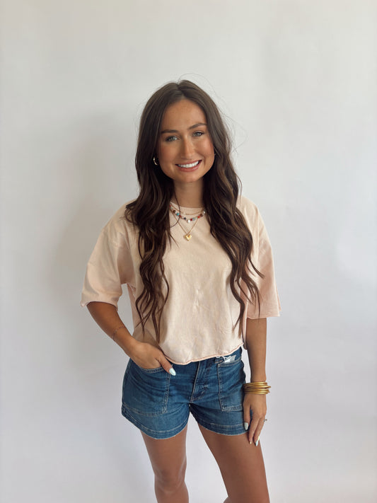 Crew Wide Fit Top-Pink