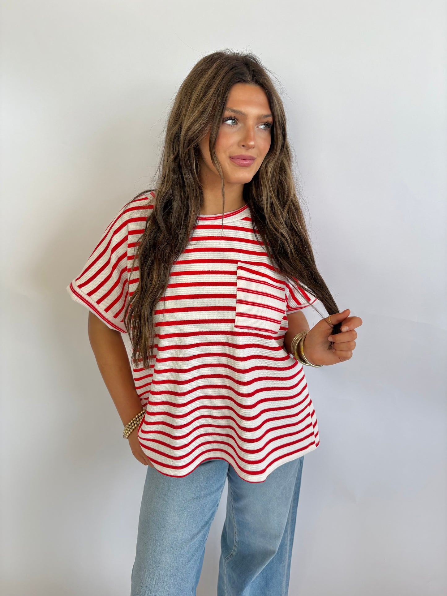 Plus Knit Stripe Top