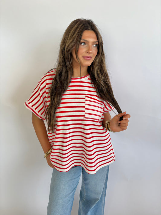 Plus Knit Stripe Top