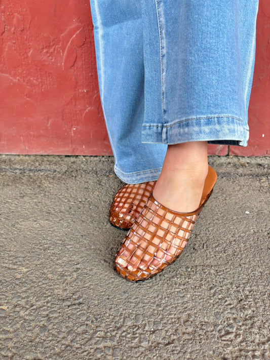 Woven Brown Jelly Shoe