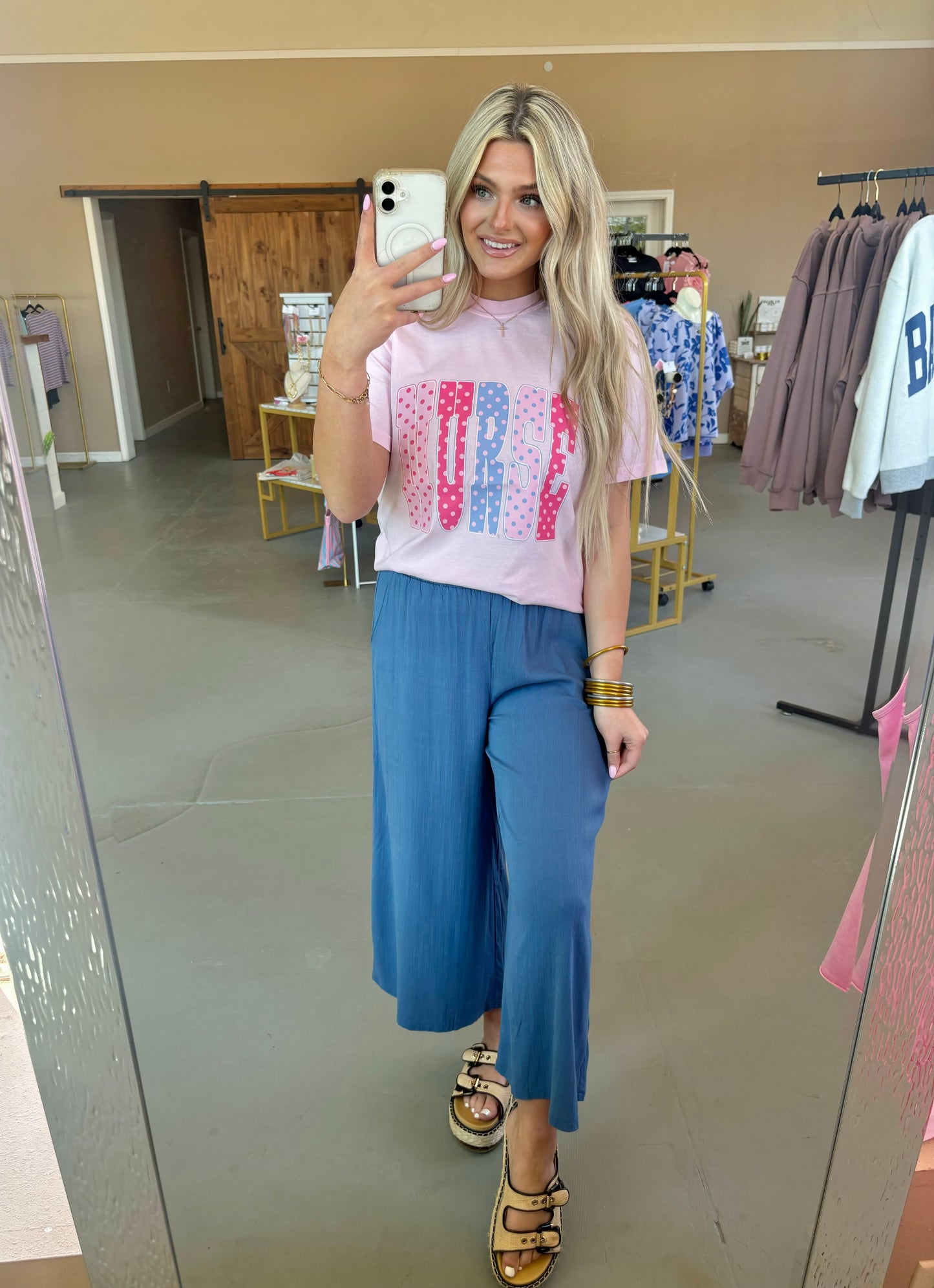 Woven Elastic Band Pants