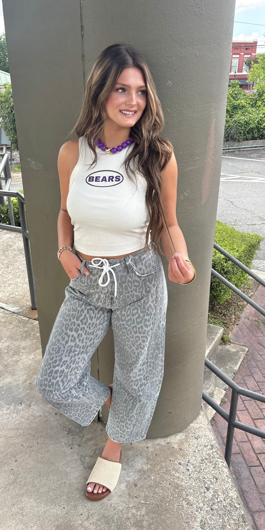 Vervet Leopard Barrel Jean