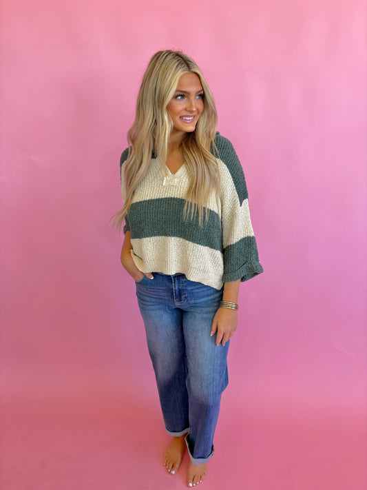Zenana Knit Top-Green