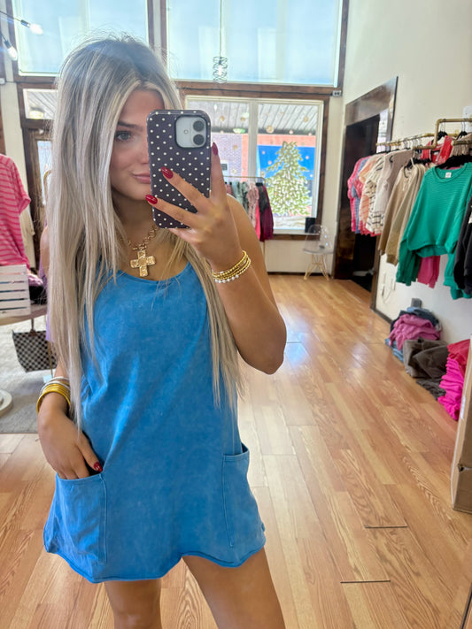 Zenana Acid Wash Romper