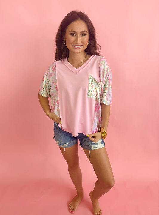 Floral Top With Pocket