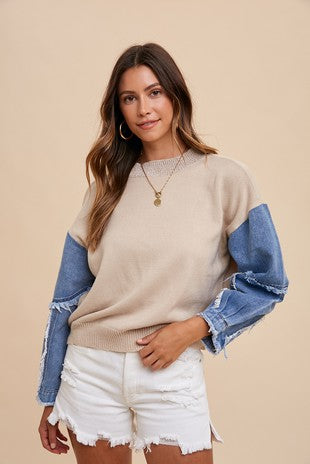 Denim Sleeve Top