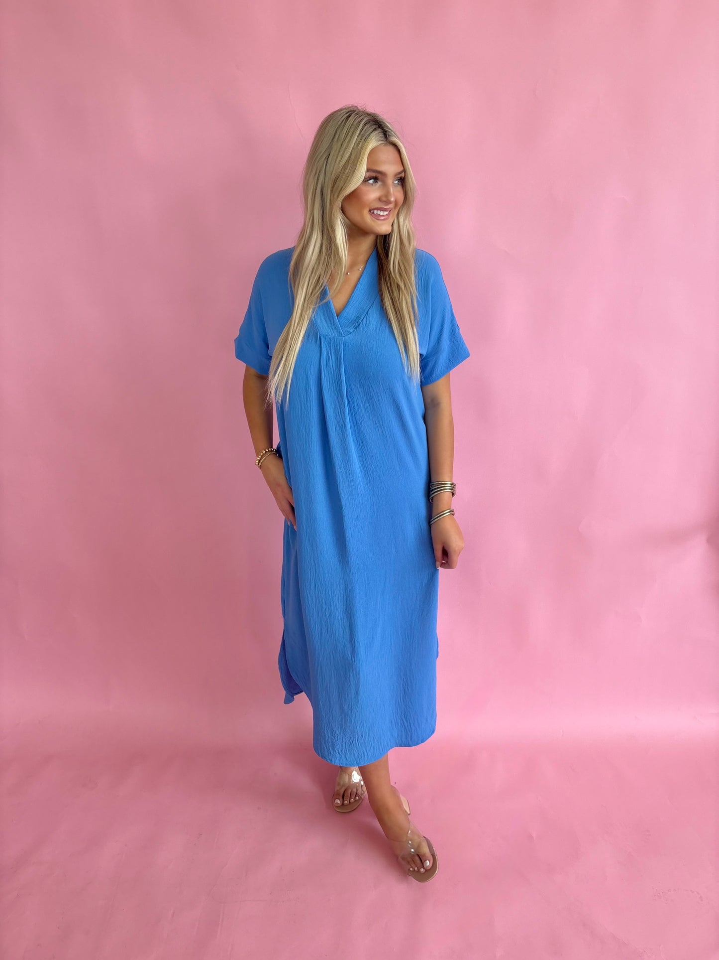 Blue Linen Dress