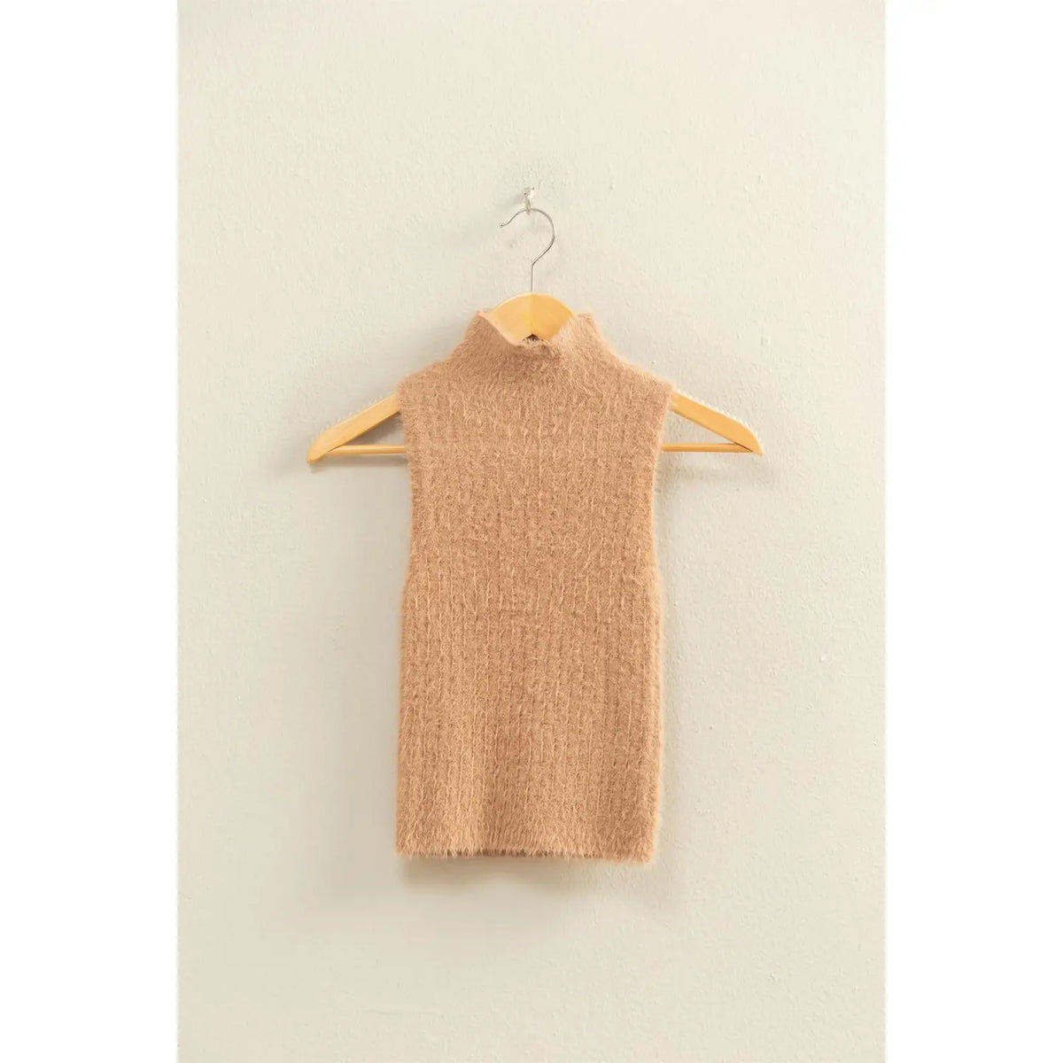 Ribbed High Neck Top