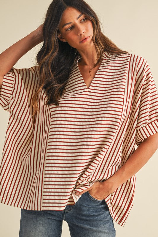 Stripe Loose Fit Blouse