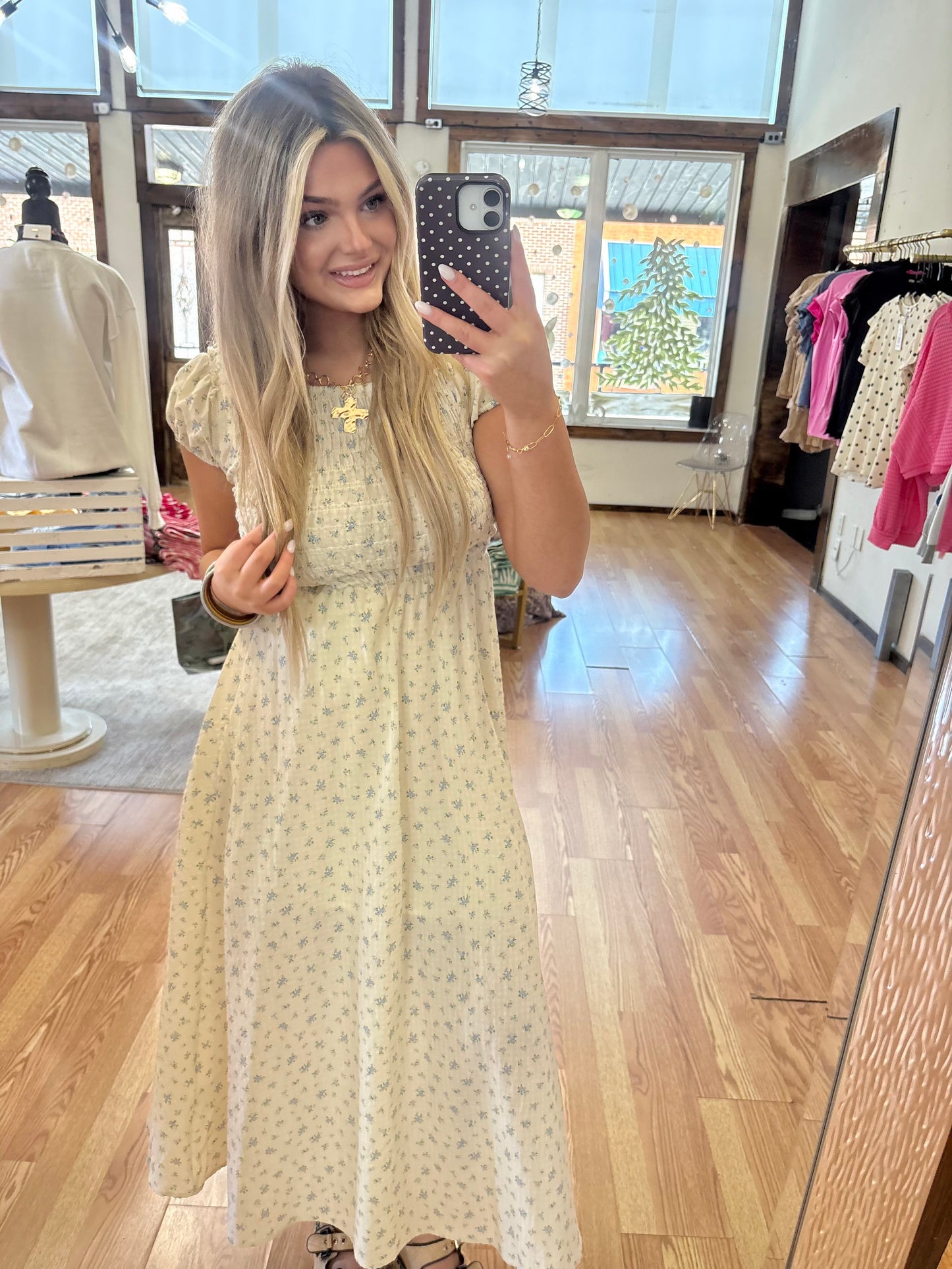 Smocked Floral Maxi Dress