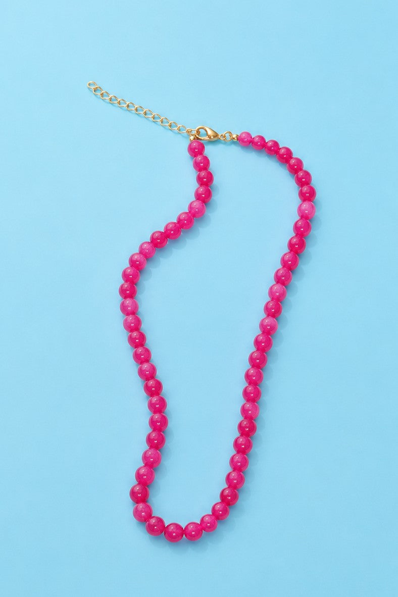 Fuchsia Beaded Necklace
