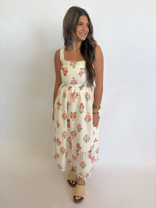 Floral Bouquet Pattern Dress