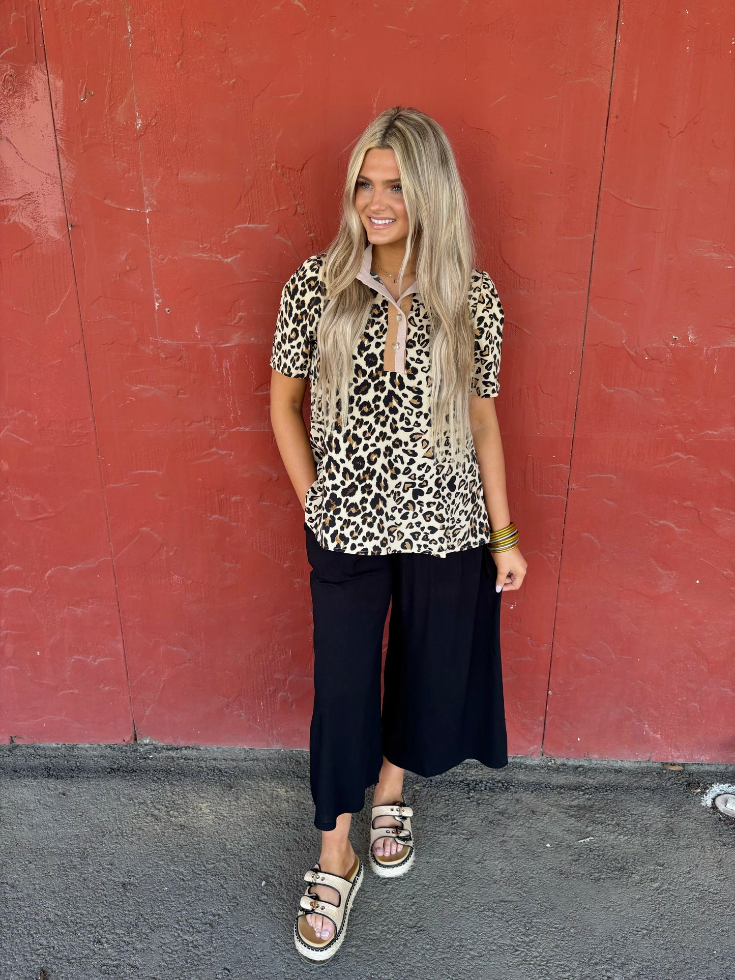 Woven Elastic Band Pants