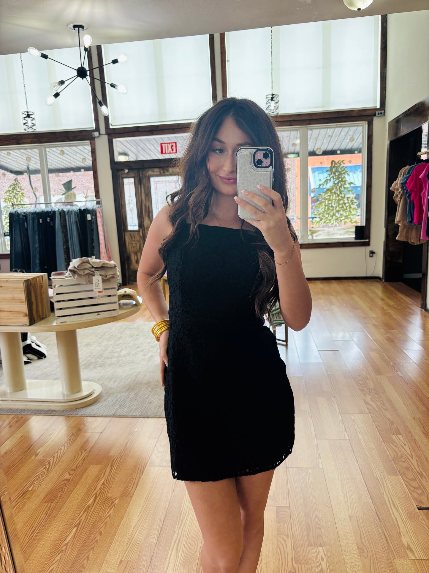 Lace Square Neck Dress