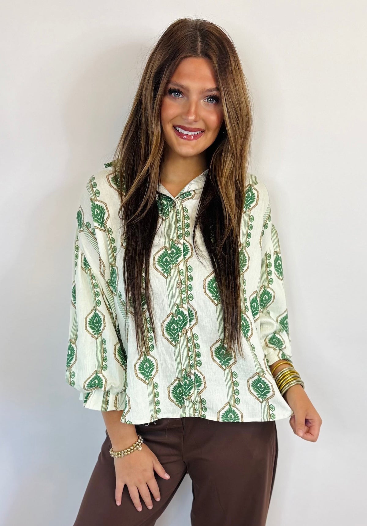 Gigio Forest Print Button Down