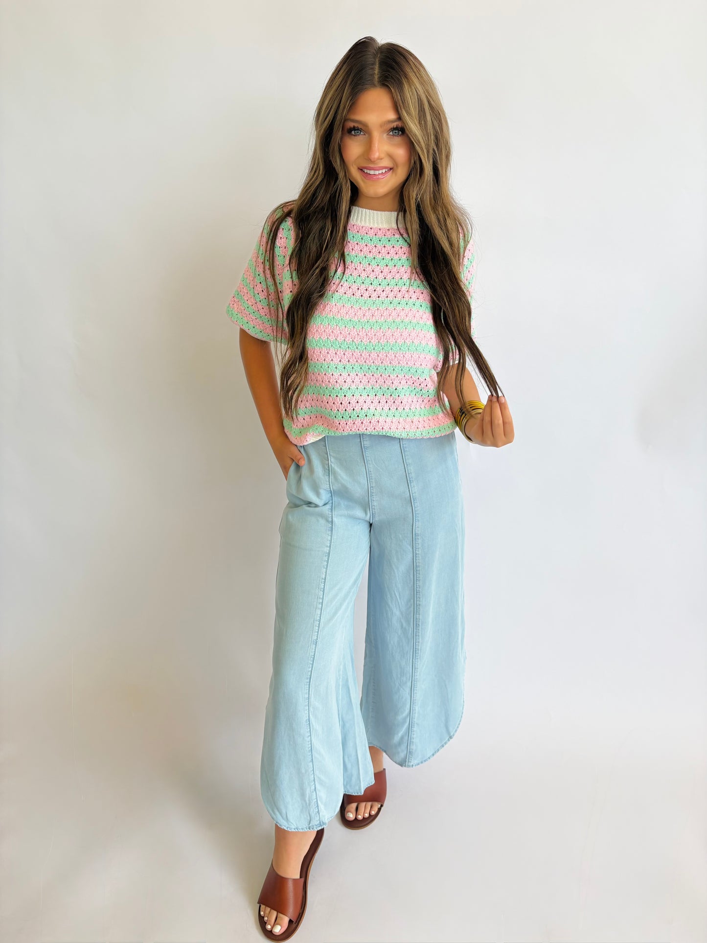 LovLov Denim Lace Trim Pant