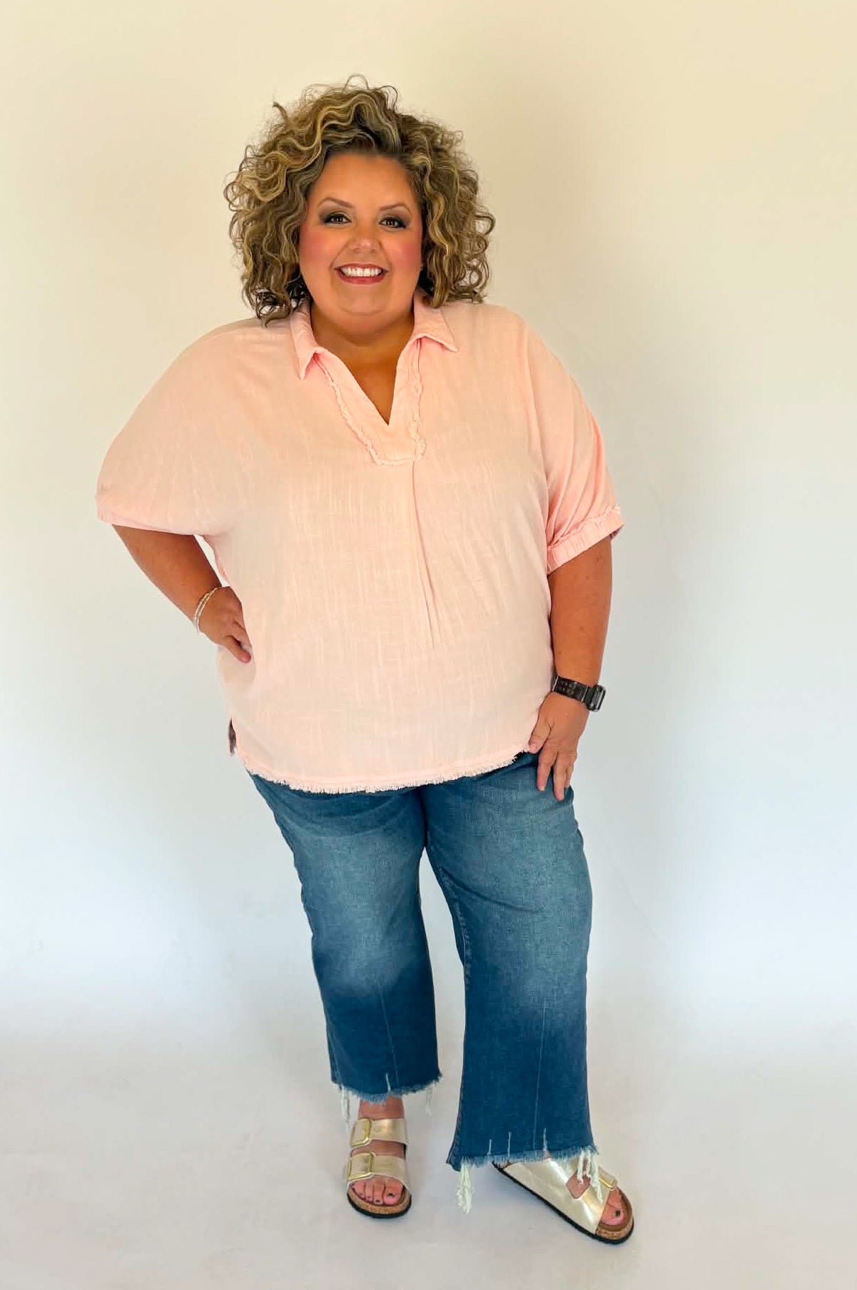 Plus Raw Hem Jean