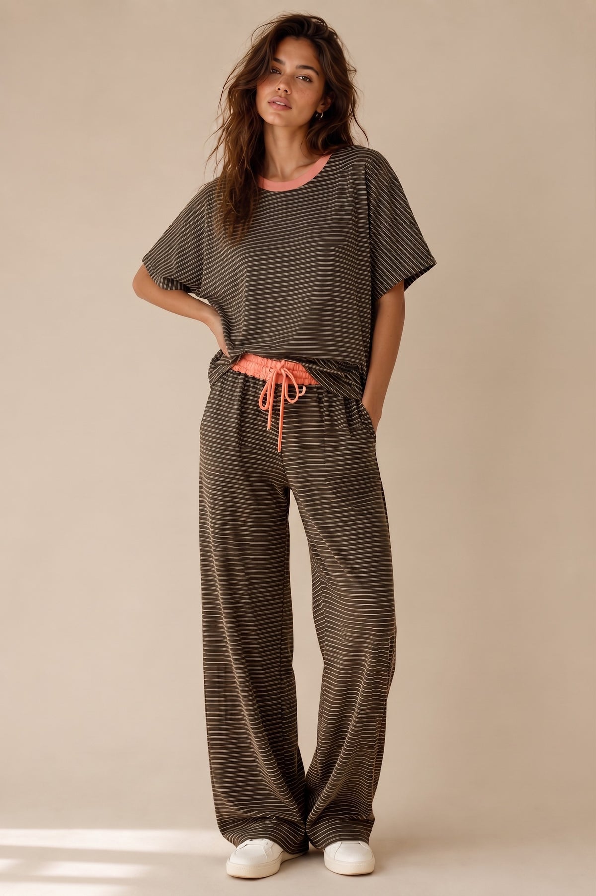 Chocolate Pant Stripe Set