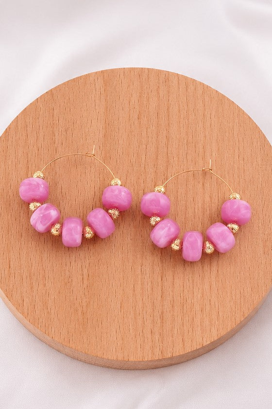Pink Bead Earring