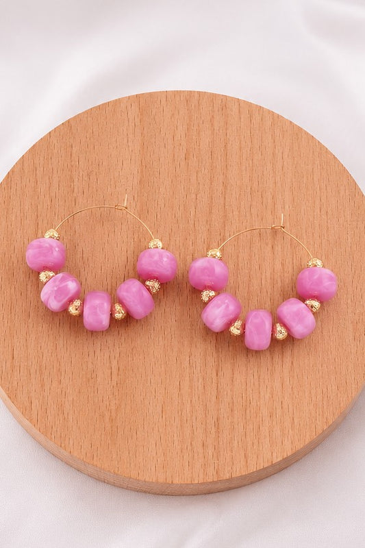 Pink Bead Earring