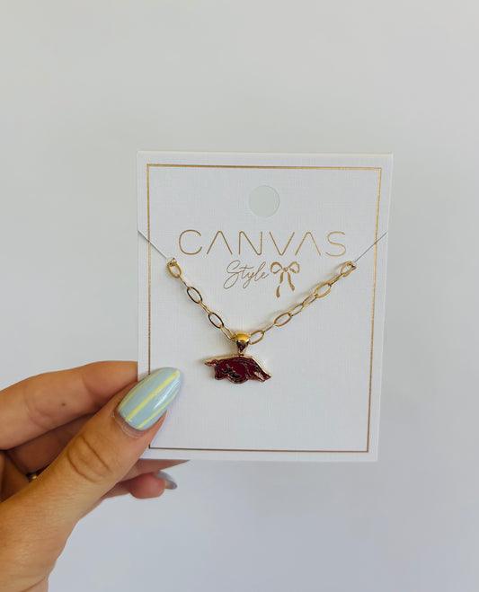 Red Razorback Necklace
