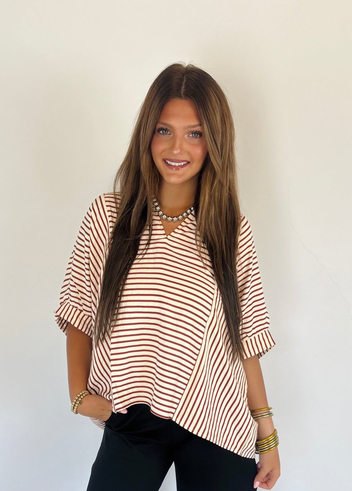 Stripe Loose Fit Blouse