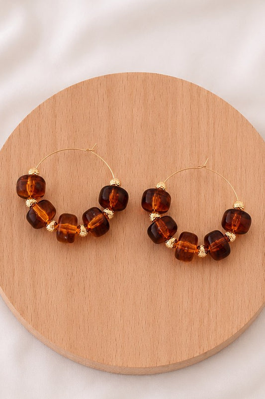 Brown Bead Earring