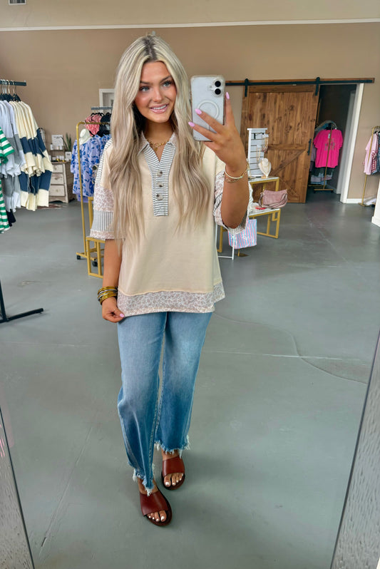 Very J Half Button Top