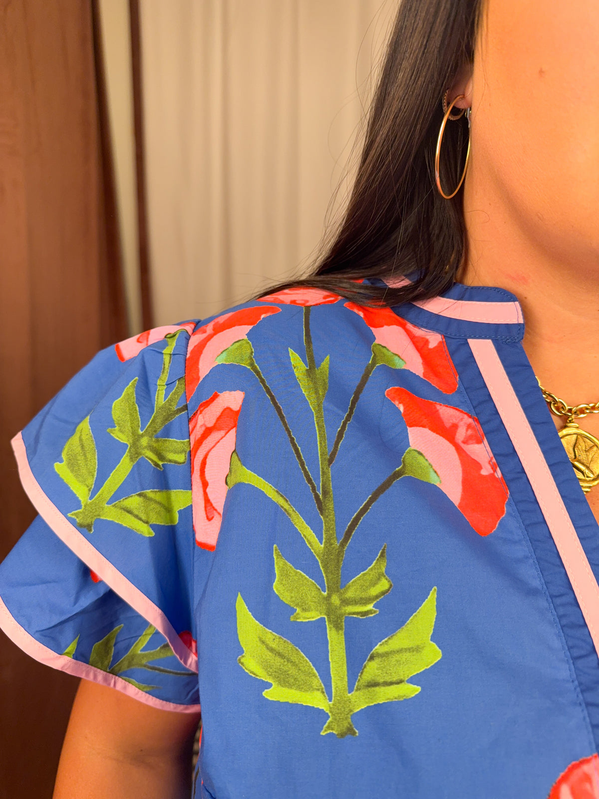 Plus Blue Floral Top