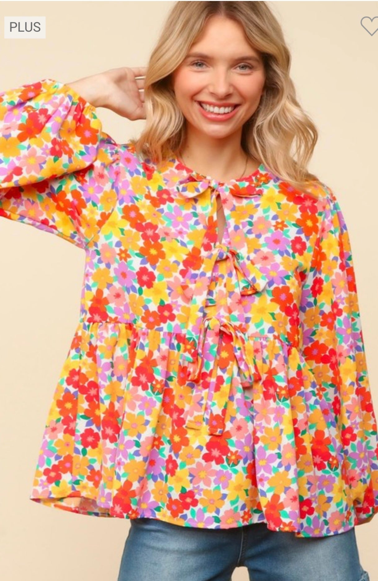 Plus Floral Top