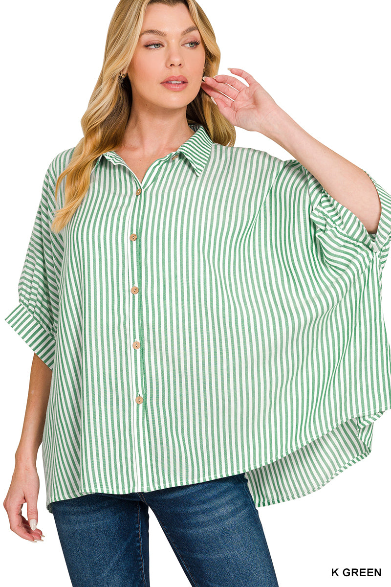 Zenana Oversized Stripe Top