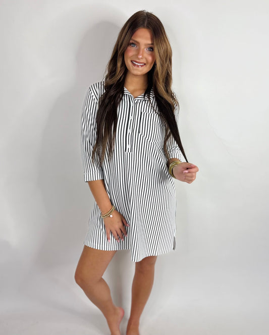 Stripe Black Dress