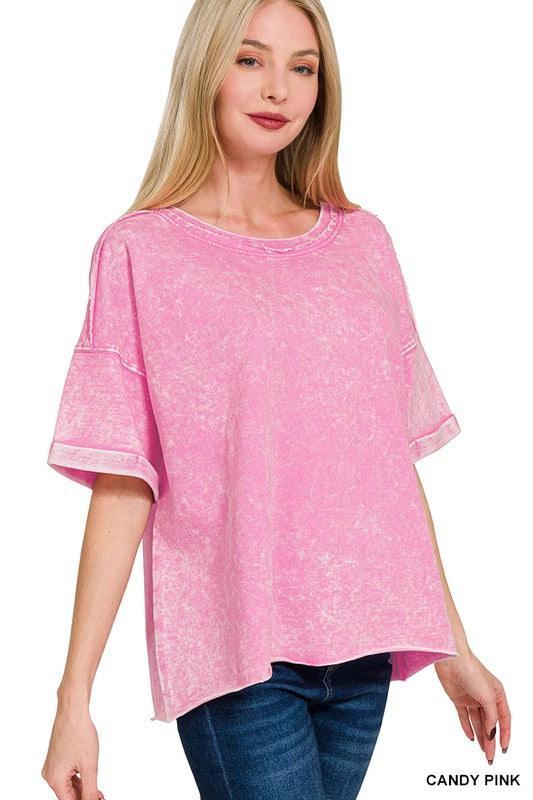 Zenana Folded Sleeve Top