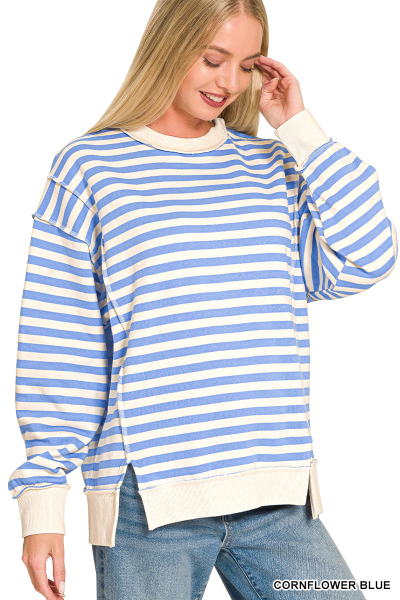 Stripe Sweatshirt-Blue