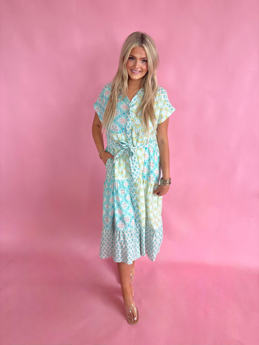 Gigio Tiered Dress(Blue)