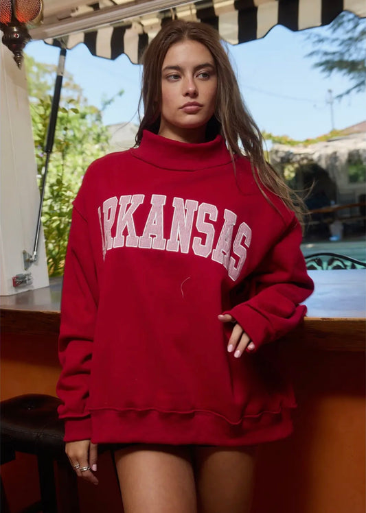 Arkansas Stripe Mockneck