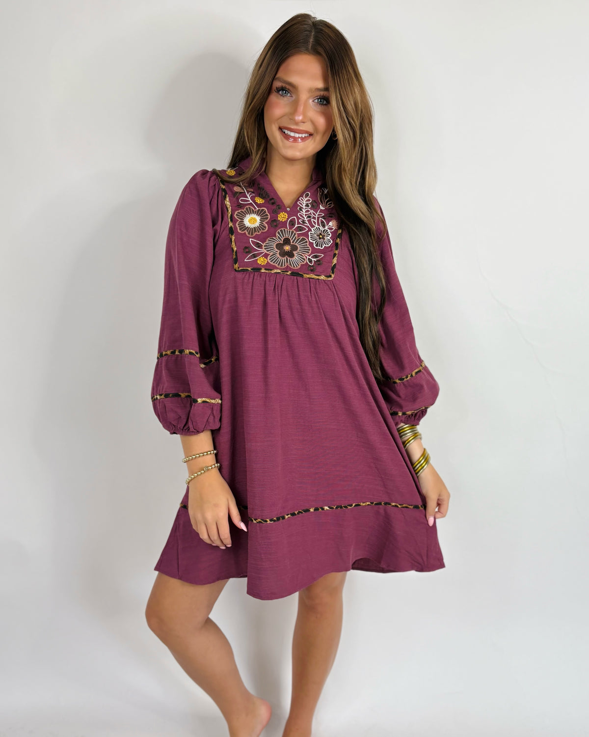 Umgee Merlot Dress