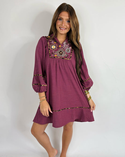 Umgee Merlot Dress