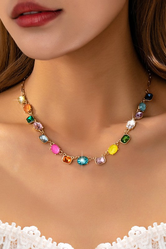 Multicolor Gem Necklace